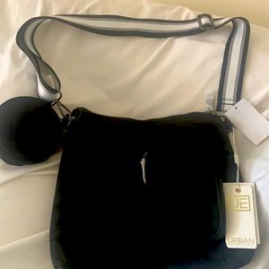 Quilted, black crossbody bag